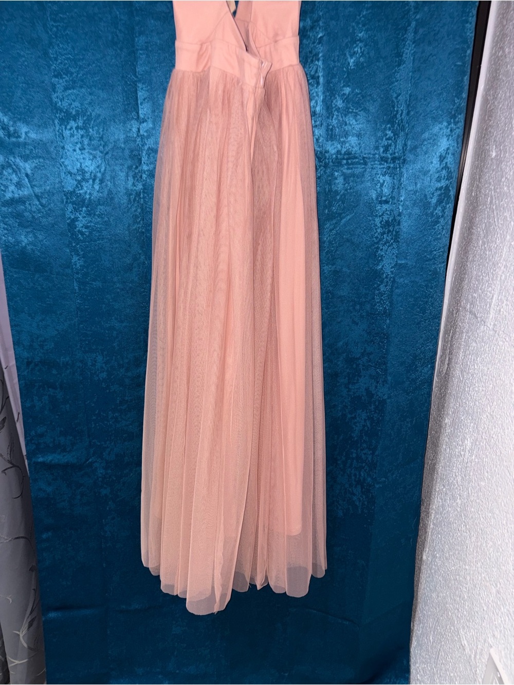 New Gorgeous LUXXEL Dusty Rose Tulle Maxi Dress Size S - Picture 9 of 14